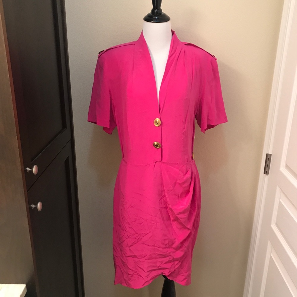 VINTAGE 80's 100% Silk Wrap Dress